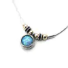 Silver and Rolled Gold Necklace with Opalite