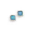 Silver Studs with Square Opalite