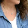 Simple Silver and Opalite Heart Necklace