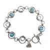 Silver Hoops Bracelet with Round Opalites