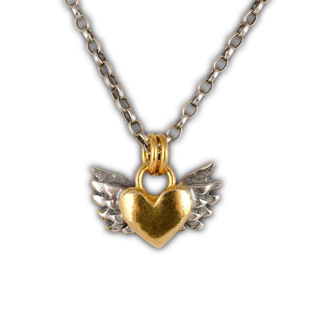 chubby winged heart necklace