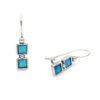 classic earrings hook with two square opals
