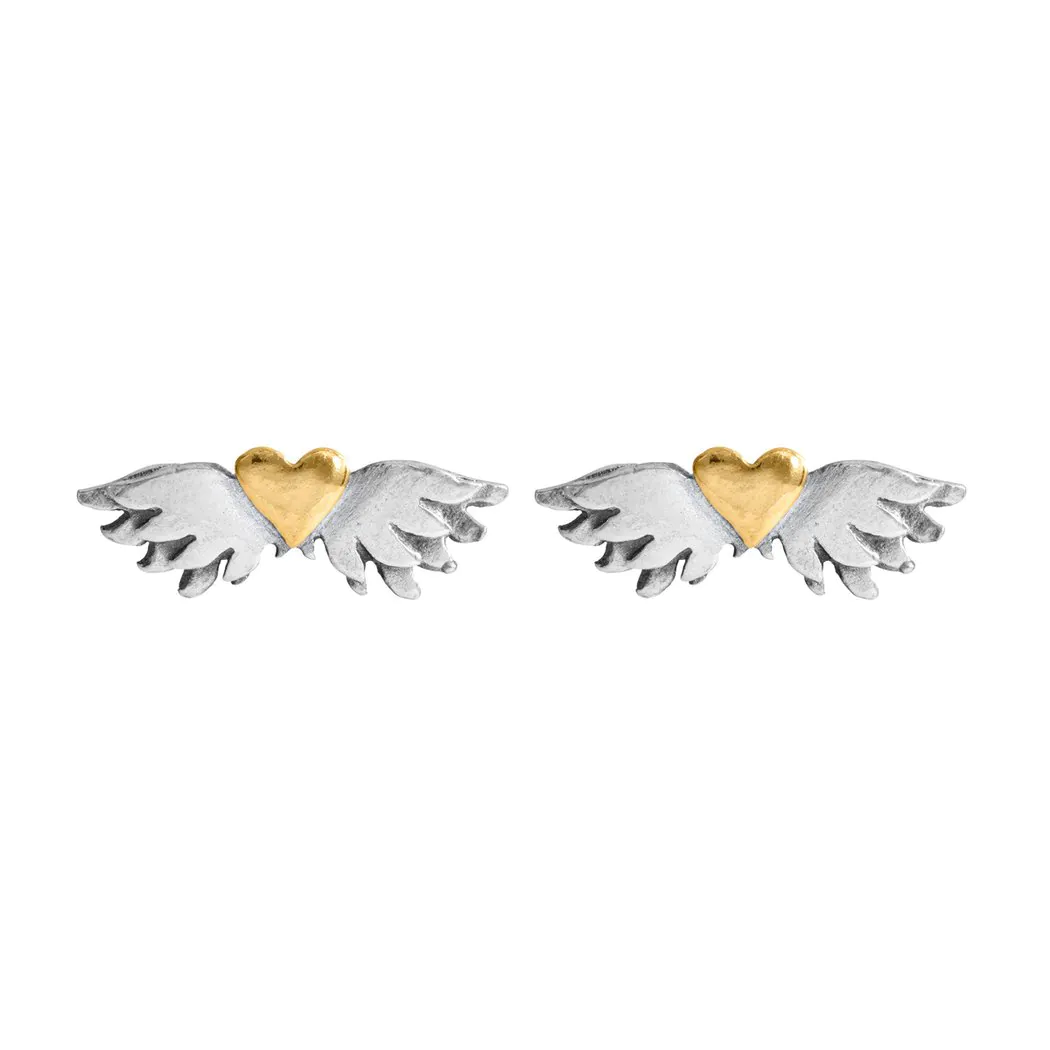 classic winged heart earrings