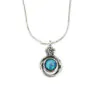 Cute Silver Necklace with Flower and Opalite Pendant