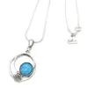 Oval Pendant with Round Opalite and Small Flower
