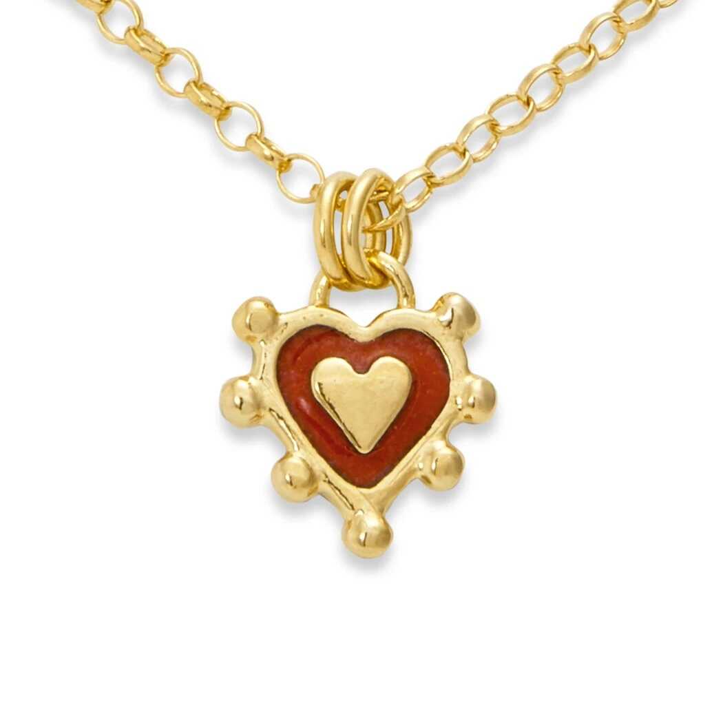 red sacred heart necklace