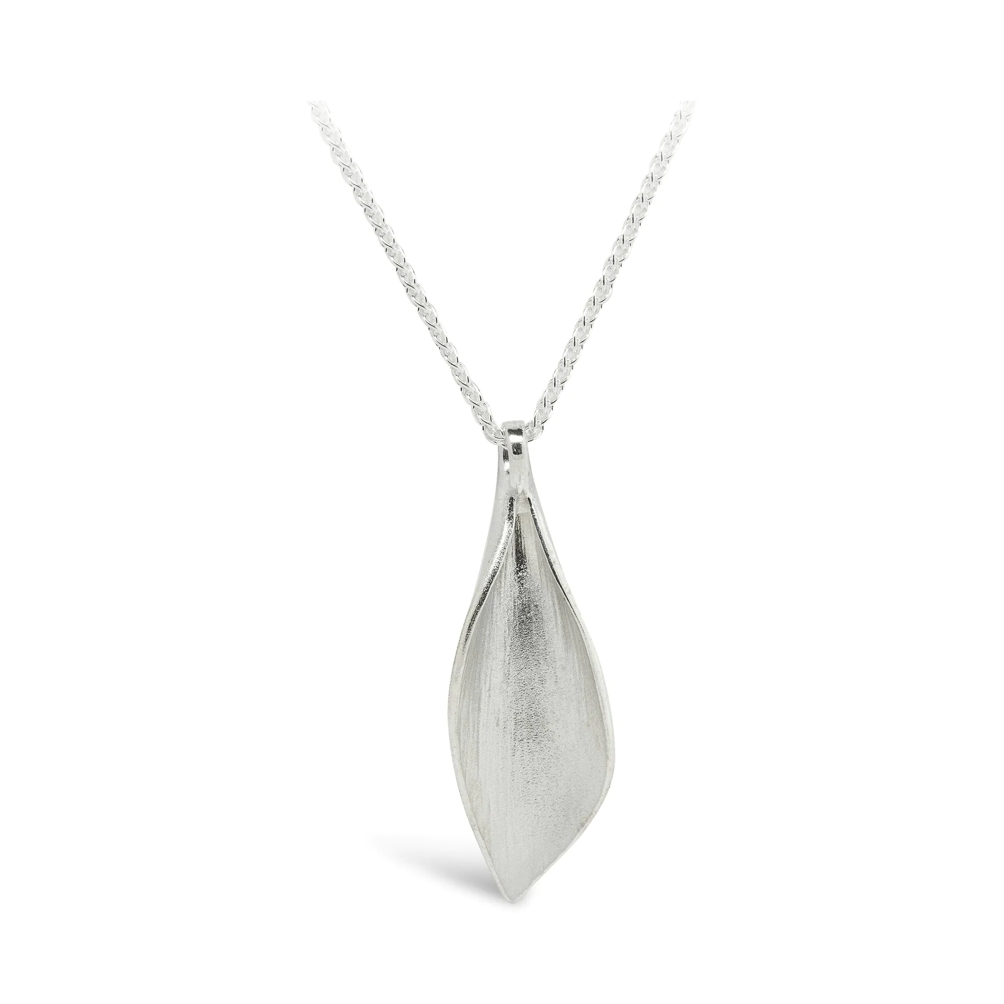 Silver lily petal necklace