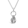 double leaf pendant silver