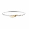 entwined leaf bangle silver and gold