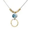 Silver & Gold Blue Topaz Necklace