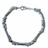 silver gold nuggets bracelet