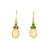 Green Tourmaline and Opal Drop Earrings