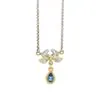 Sophie Harley – Twin Pegasus Necklace with London Blue Topaz Charm