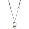 Adele Taylor- Silver/18ct Gold Poppy Seed Necklace with a Stunning London Blue Topaz Drop