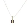 Adele Taylor Jewellery – Oxidised Silver and Gold Stripe Square Necklace