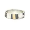 Adele Taylor Rings – Thin Silver and Gold Patterned Ring