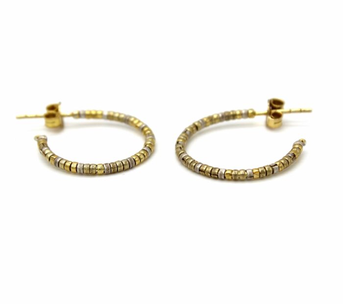 Gold Hoop and Box Cut Beads