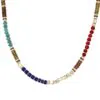 Silver Multi Bead Necklace with Copper and Brass (Turquoise, Lapis, Coral)