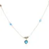 Dainty Opalite Love Heart and Bead Necklace