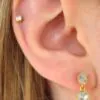 Triple Diamond Drop Earrings