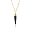 Black Dagger Necklace with Slider Clasp