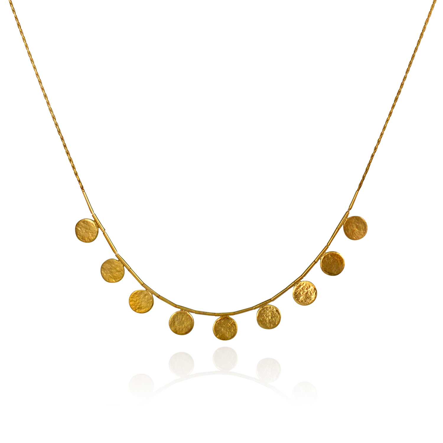 Textured Circle necklace gold