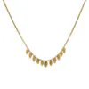 Textured Feather Necklace gold