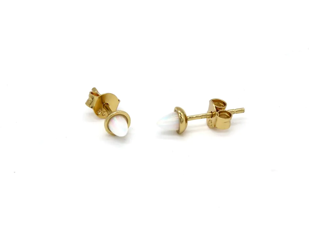 Opal and Gold Tulip Studs Armed & Gorgeous