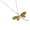 Dragonfly Necklace (Sterling Silver/Gold Plate)