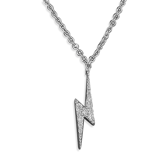 Silver Lightning Bolt Necklace Armed & Independent