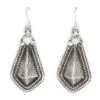 Structured Patterned Silver Drop Earrings