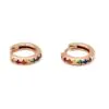 Multi Pavé Stone Huggie Earrings (Yellow or Rose Gold Plate)