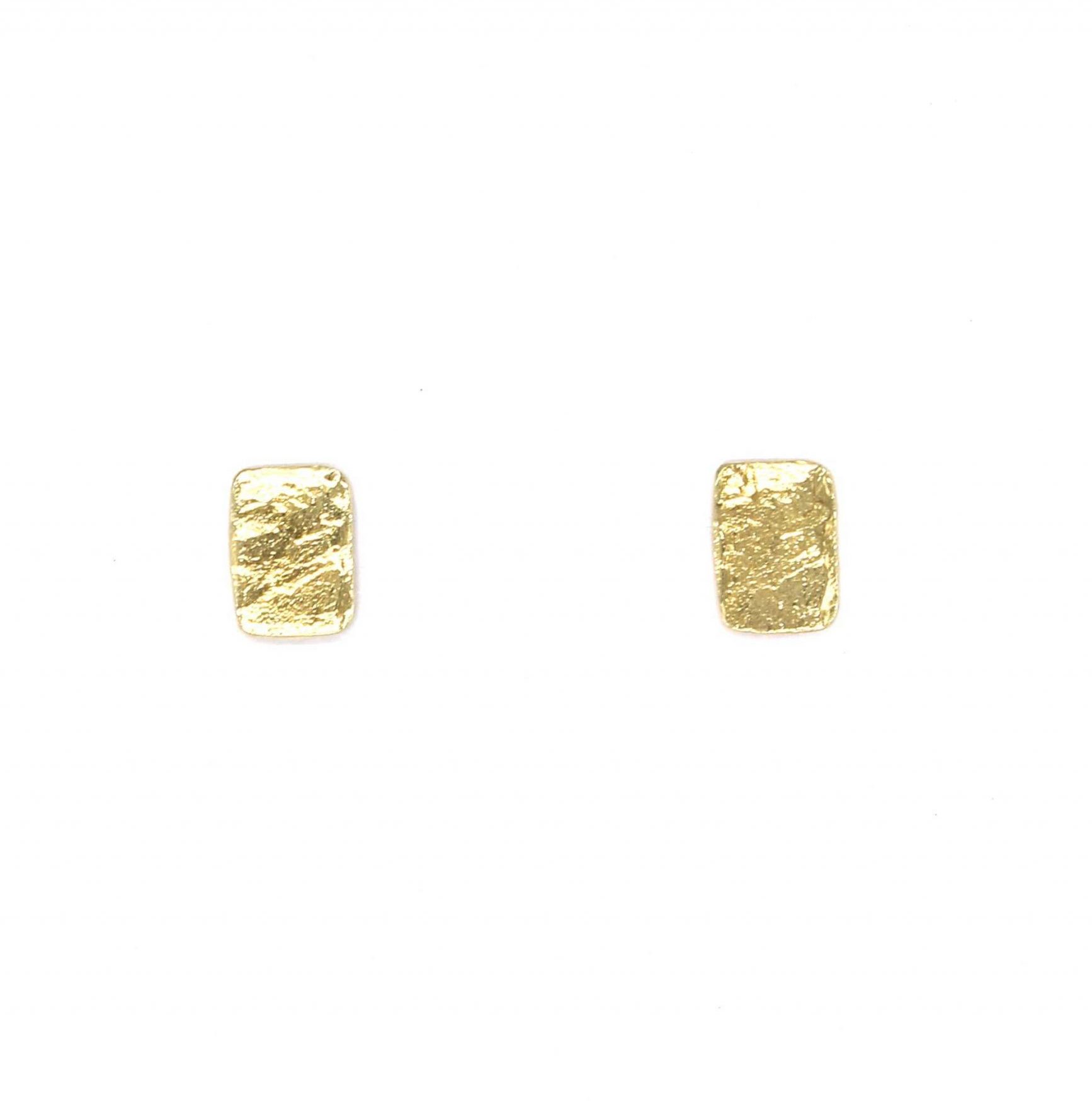 Textured Rectangle Studs (Silver / Gold Plate)