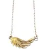 Fi Mehra Silver Horizontal Angel Wing with Gold Plate – Necklace