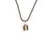 Adele Taylor Necklaces | Gold Stripe Square Necklace (Oxidised Sterling Silver Chain)