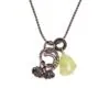 Adele Taylor Necklaces | Spiral Pendant Necklace with Poppy Seeds and Green Tourmaline