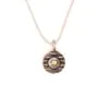 Adele Taylor Necklaces | Oxidised Stripe Circle Pendant with Gold Detail
