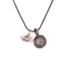 Adele Taylor – Herkimer Diamond Necklace with Oxidised Silver Concave Pendant