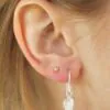 Fi Mehra Jewellery Silver Dangle Angel Wing Earrings (Small)