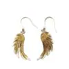 Fi Mehra Silver Dangly Wing Earrings with Gold Plating (large)