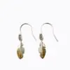 Fi Mehra Silver with Gold Plating Dangly Feather Earrings