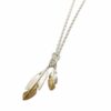 Silver with gold plating feather necklace