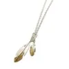 Fi Mehra Silver with Gold Plating Double Feather Necklace