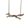 Fi Mehra Jewellery Running Fox Silver and Gold Plate Necklace