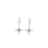 Silver Sparkly Compass Star Earrings