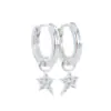 Shooting Star Pavé Hoop Earrings (Sterling Silver, Yellow Gold, Rose Gold)