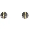 Adele Taylor Earrings | Small Textured Oxidised Silver and Gold Circle Studs