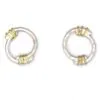 Adele Taylor Earrings | Silver Swirl Studs with Solid Gold Detailing