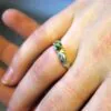 Organic Silver Green Tourmaline Ring
