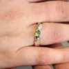 Organic Silver Green Tourmaline Ring